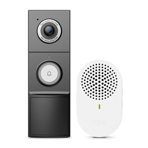 Video interfoane & interfoane - Videointerfon exterior IP WiFi TP-Link TAPO D235, 5 MP, IR 10 m, microfon si difuzor, slot card, aparent, detectie miscare, PIR, baterie 10000 mAh