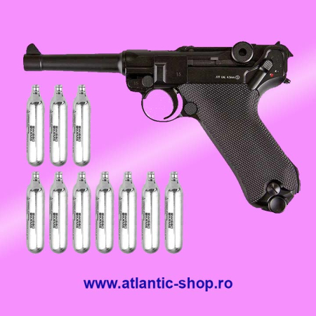 Arme airsoft - Pistol airsoft Luger P08 Parabellum full metal CO2 2J
