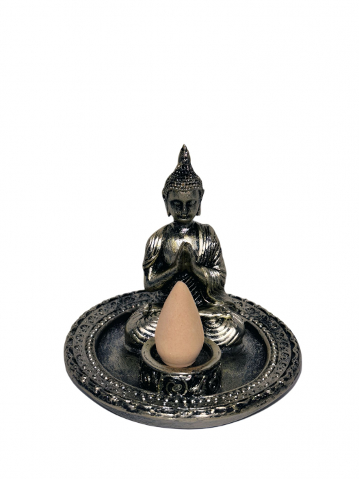 Arzator tamaie/conuri/betisoare Figurina Buddha - decor birou - cupru [1]