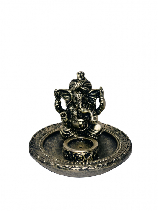 Arzator tamaie/conuri/betisoare figurina Ganesha - decor birou - bronz [1]