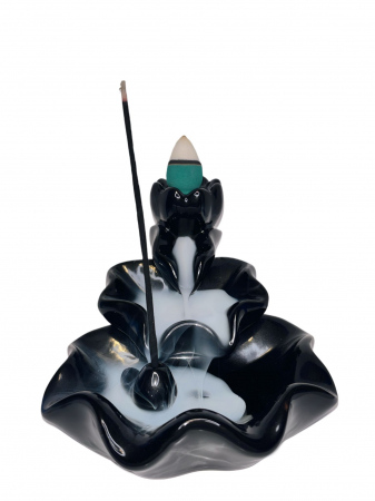 Decor - Arzator de tamaie cu frunze de lotu + set de conuri