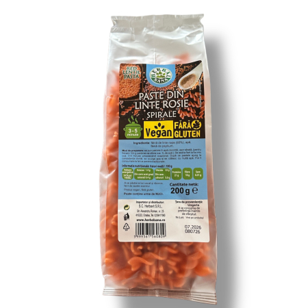 ALIMENTE - Paste din Linte Rosie 200g Spirale HERBALSANA