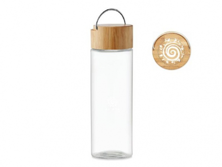 Accesorii - Sticla cu capac de bambus si maner - 500 ml - model AUMYA