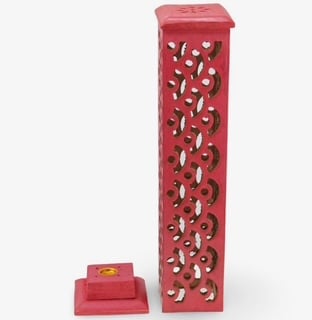 Decor - Suport lemn betiosare parfumate si conuri - Turn Rosu