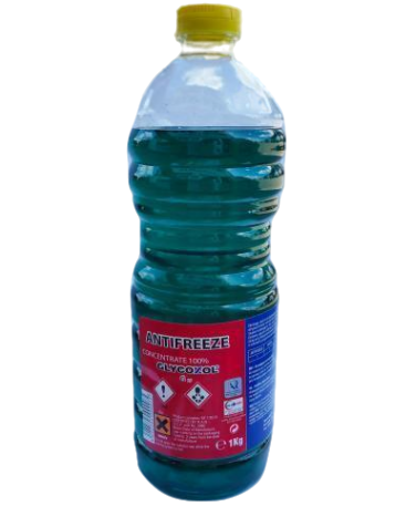 Antigel albastru, concentrat, KYNITA Glycoxol G27, volum 1KG, raport diluare 1:1 pentru -30 Celsius, diluare 2:1 pentru -40 Celsius [1]