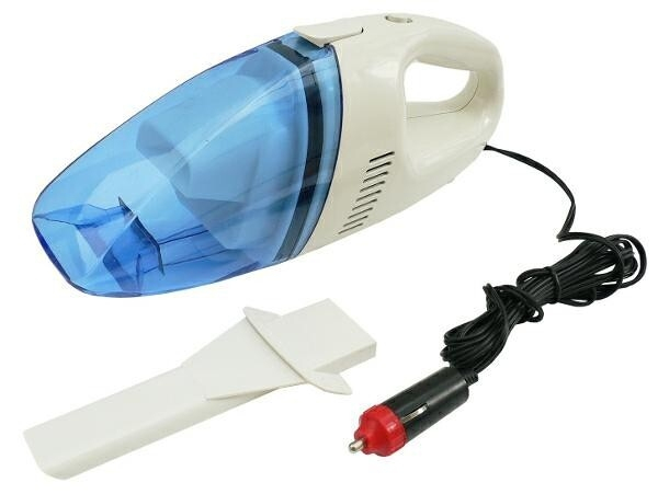 Aspirator auto manual, fara sac, DC12V alb/albastru, cu conectare la bricheta [1]