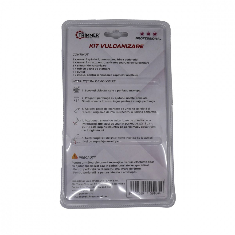 Kit vulcanizare (2x maner metalic T, 5x snur, 1x cuter, 1x adeziv) TRIMMER [2]