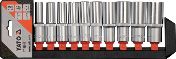 Set chei tubulare, 10-24 mm, patrat 1/2 inch, 10 bucati Yato YT-38861 [1]