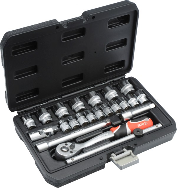Set chei tubulare, 6-22 mm, patrat 3/8 inch, 22 bucati Yato YT-38561 [1]