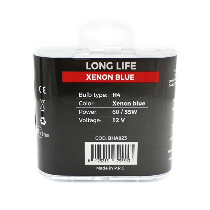 Set de 2 becuri Halogen H4 +100% Intensitate - LONG LIFE [3]