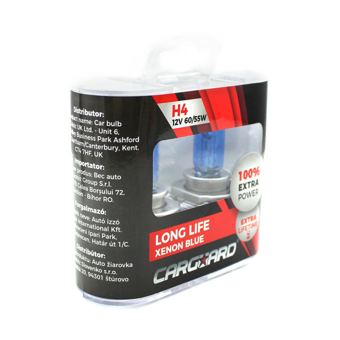 Set de 2 becuri Halogen H4 +100% Intensitate - LONG LIFE [4]
