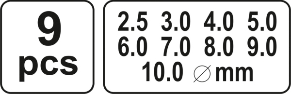 Set de perforatoare tubulare 2.5-10MM, 9 BUC YATO YT-3590 [4]
