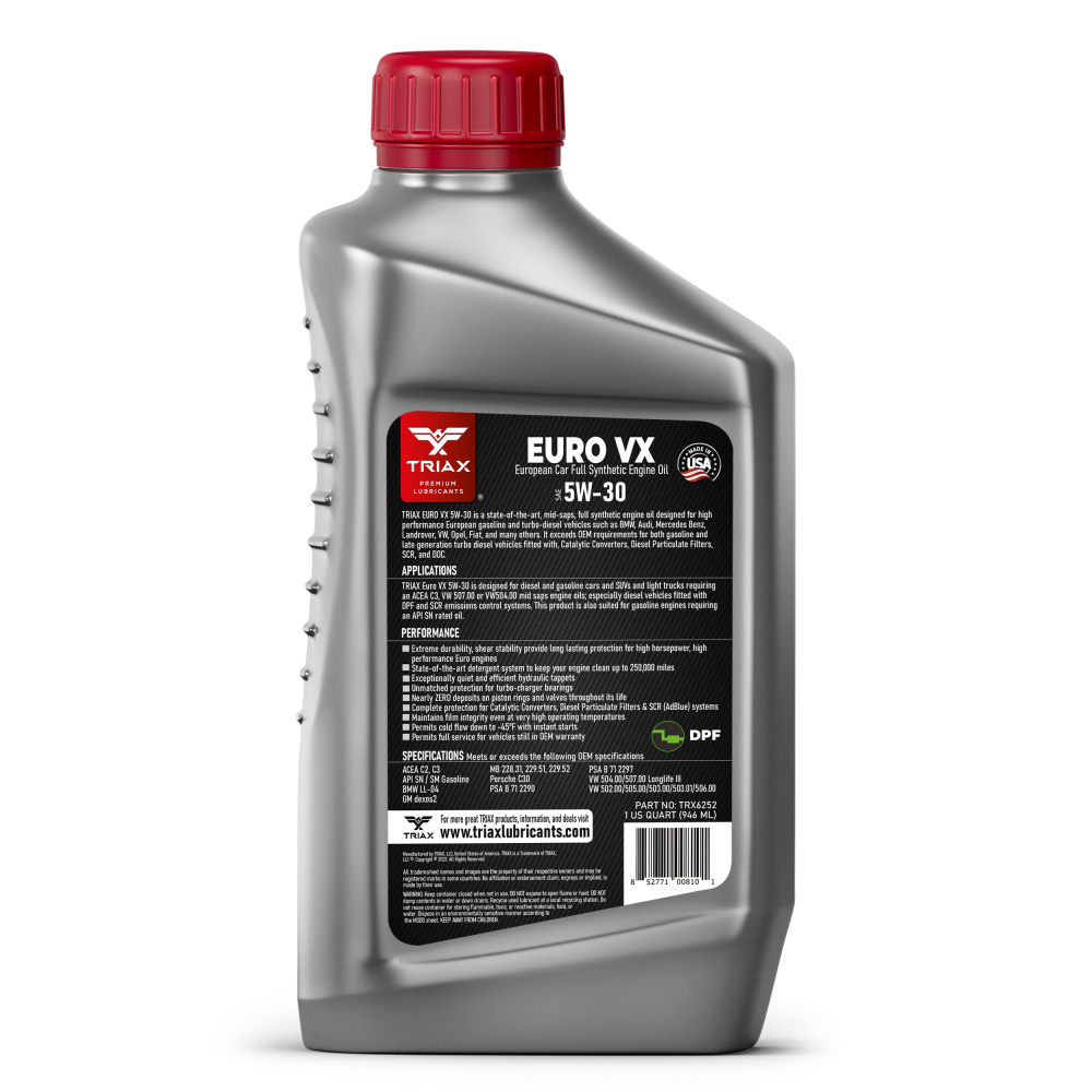 TRIAX Euro VX 5W-30 Full Synthetic DPF | 507.00 | 504.00 Longlife III [2]