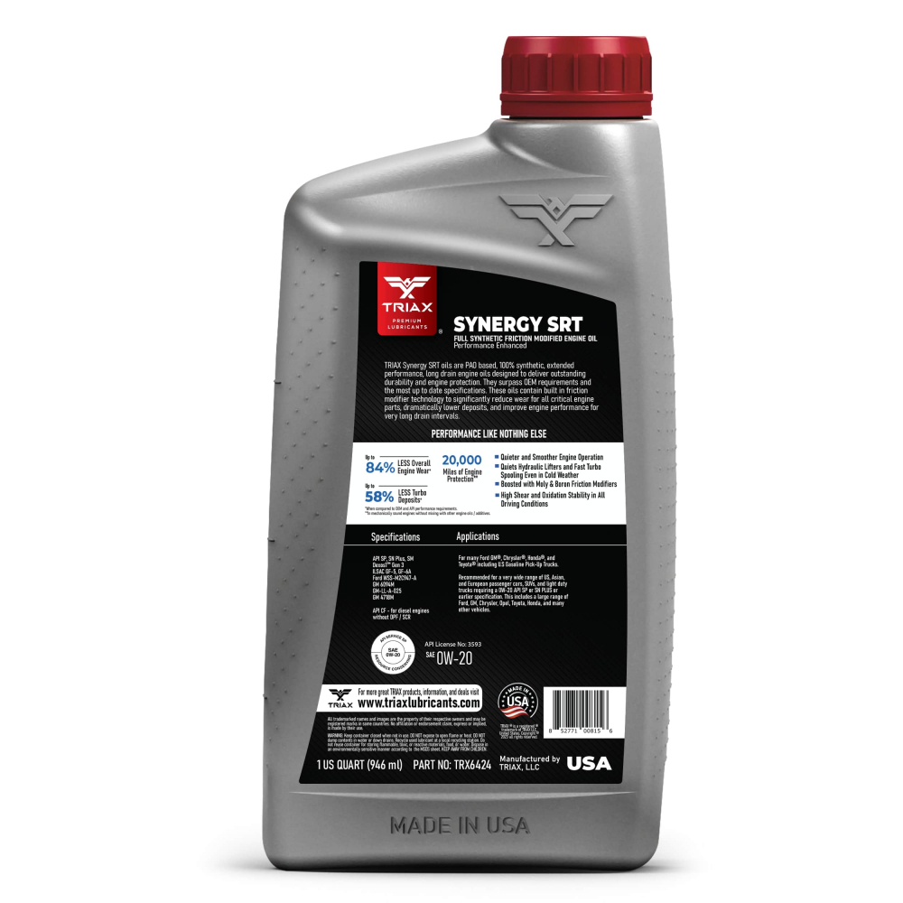 TRIAX SYNERGY SRT 0W-20 Full Synthetic [2]