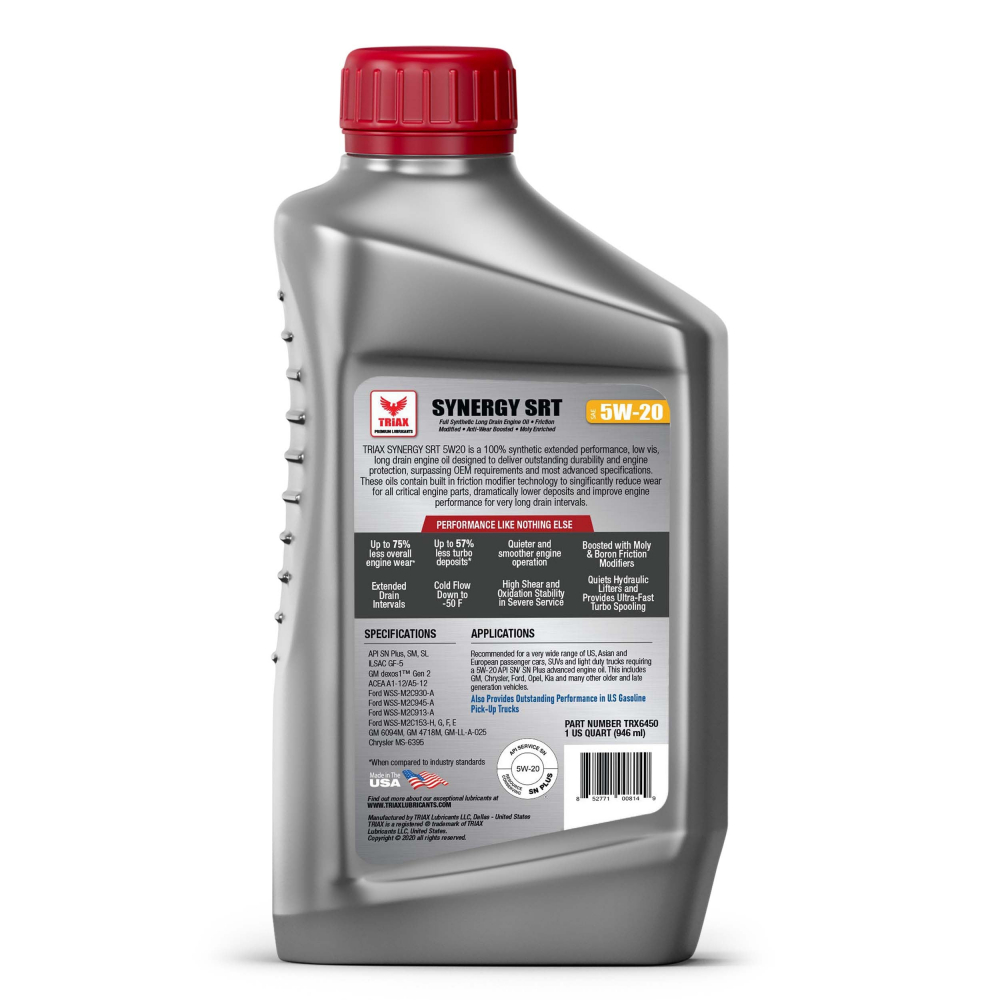 Triax Synergy SRT 5W-20 Full Synthetic PAO [2]