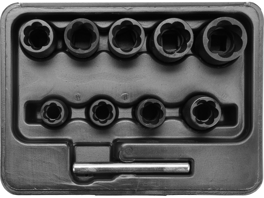 Trusă chei tubulare pentru șuruburi rotunjite 10 - 19 mm 10 piese 3/8" Yato YT-0603 [1]