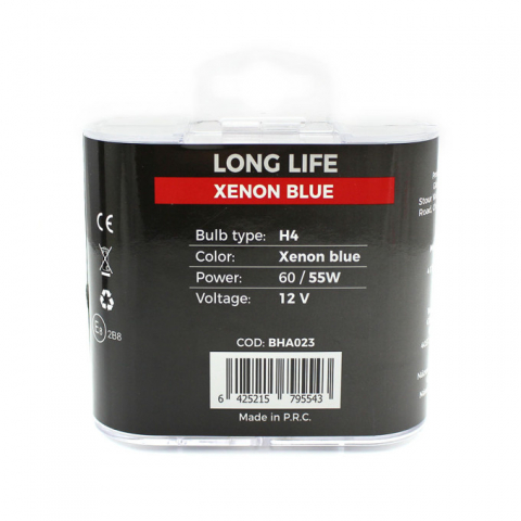 Set de 2 becuri Halogen H4 +100% Intensitate - LONG LIFE [2]