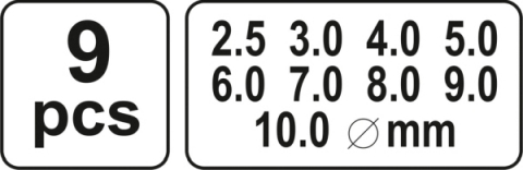 Set de perforatoare tubulare 2.5-10MM, 9 BUC YATO YT-3590 [3]