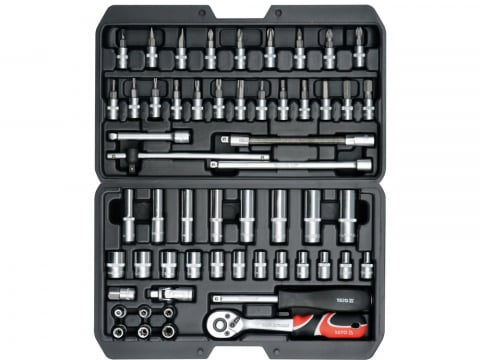 Trusă chei tubulare și biți 1/4" 56 piese Yato YT-14501