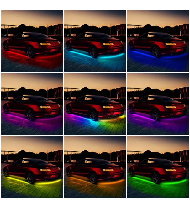 KIT ILUMINARE SUB MASINA, RGB, CONTROL DIN TELEFON, 2 BUC X 60 CM SI 2 BUC X 90 CM [2]