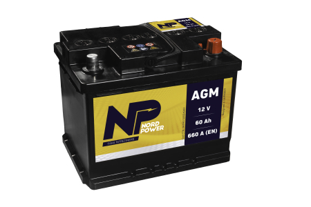PRODUSE - BATERIE NORD POWER 12V 60AH AGM 660A 242X175X190 CEH 5609010664902