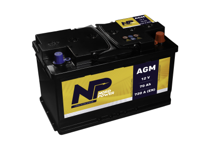 BATERII - BATERIE NORD POWER 12V 70AH AGM 720A 278X175X190 CEH 5709010724902