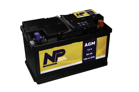 PRODUSE - BATERIE NORD POWER 12V 80AH AGM 760A 315X175X190 CEH 5809010764902