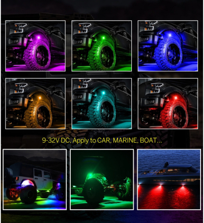 LAMPI PROIECTOARE RGB, 4 BUCATI, CONTROL TELEFON [1]