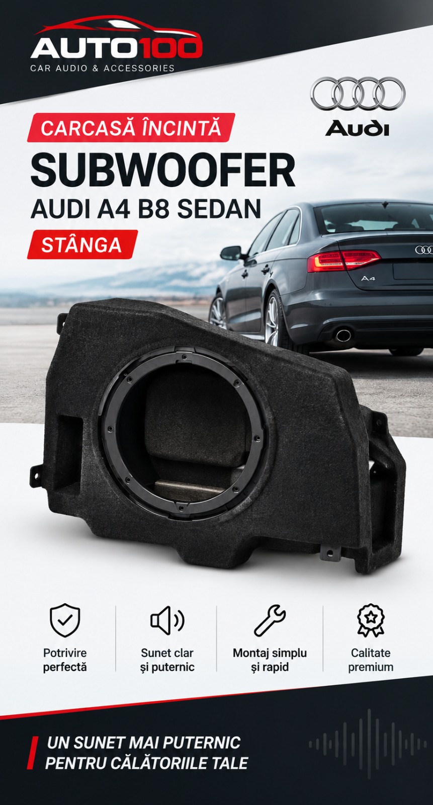 incinta subwoofer Audi A4 B8 Sedan