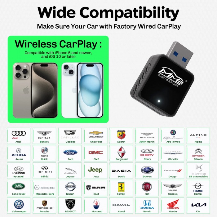 Apple Carplay wireless multimedia dongle, MMB WJCP-MINI in masina ta [3]