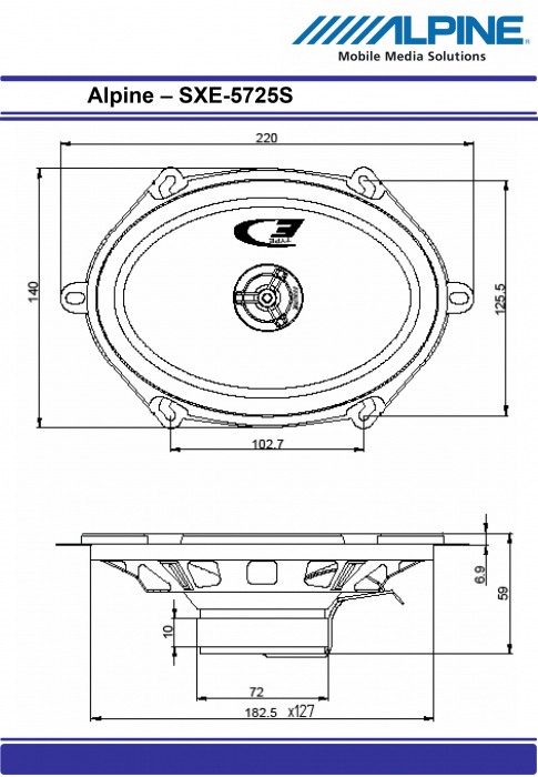 SXE-5725S DIFUZOARE COAXIALE ALPINE DE 5″x7″, 35W RMS [2]