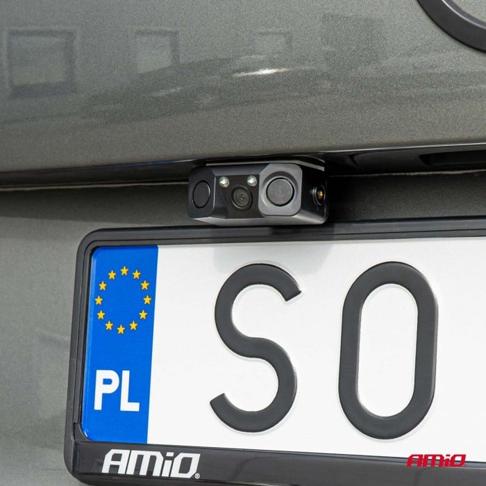 Cameră video marșarier cu senzori de parcare 2 în 1 HD-602 LED 12V -03541 [2]