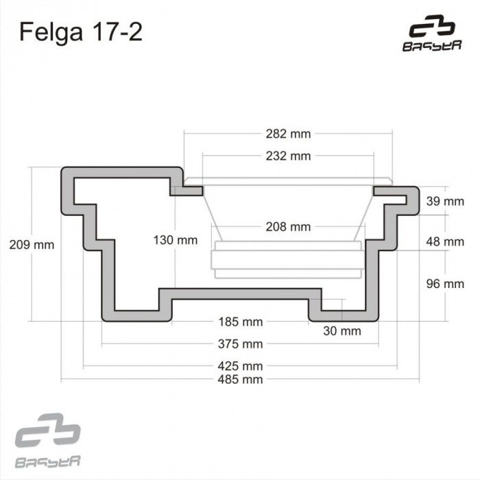 Carcasă subwoofer Fit-Box cu roți de 17 inchi de tip 2 OBGL.FELGA.03 [3]
