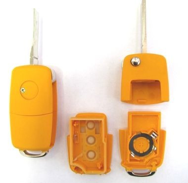 Carcasa telecomanda cheie VW tip briceag galbena [2]
