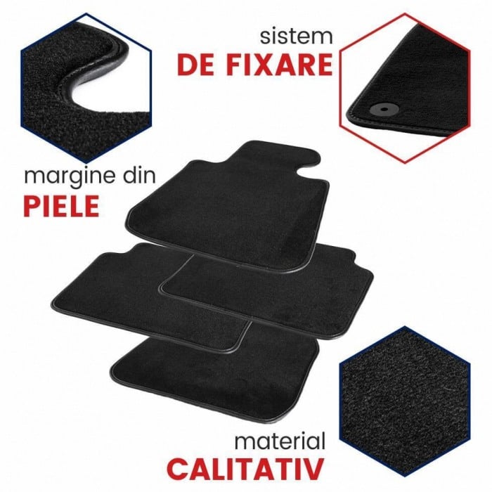 Covorase auto mocheta Seat Leon III (5F) fabricatie 2012 - prezent (NEGRU) [2]