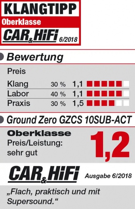 GZCS 10SUB-ACT SUBWOOFER ACTIV GROUND ZERO DE 25CM (10"), 300W [3]