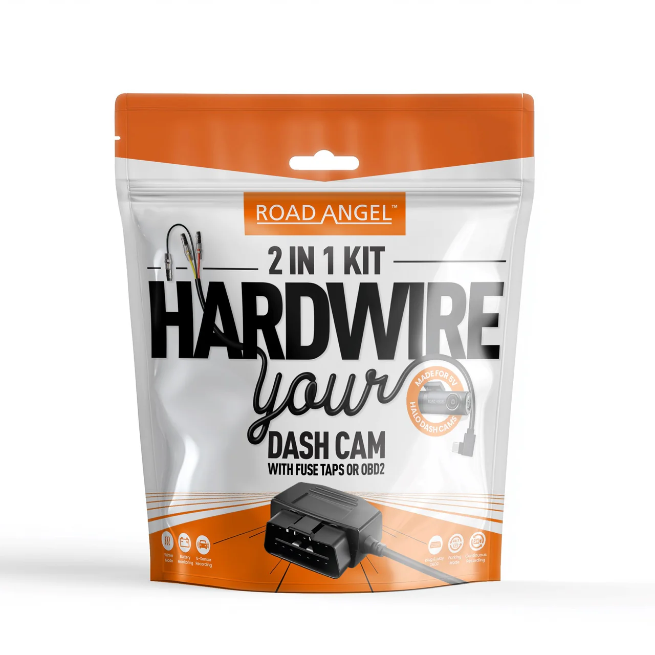 HWK5VC-OBD Halo Road Angel 5V Kit cablare 2 în 1 - USB tip C, siguranțe și OBD 2 [8]