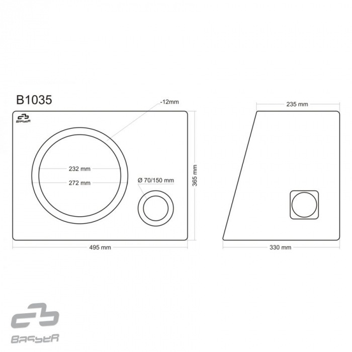 Incinta Subwoofer trapez reflex 35L  difuzor 25cm  [2]