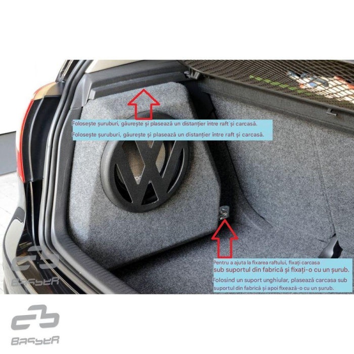 Incinta subwoofer VW Golf V / VI  HB pentru difuzor 250mm, FBVW05 [6]