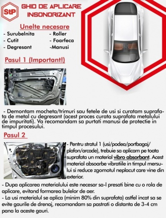 Insonorizant Premium auto STP Black Silver Shop, 1,8mm, 0,8m2, Pack 8 coli [5]