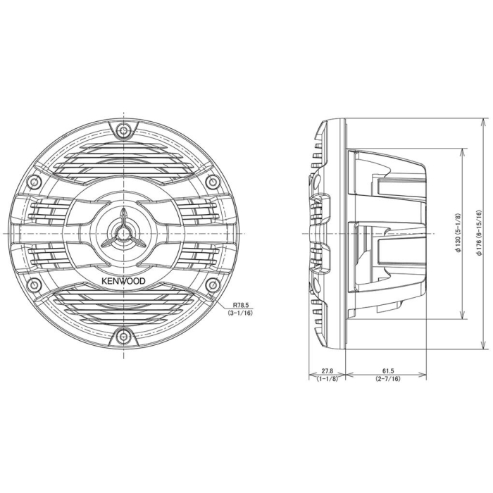KFC-1653MRW DIFUZOARE COAXIALE MARINE KENWOOD DE 16CM, 50W RMS [2]