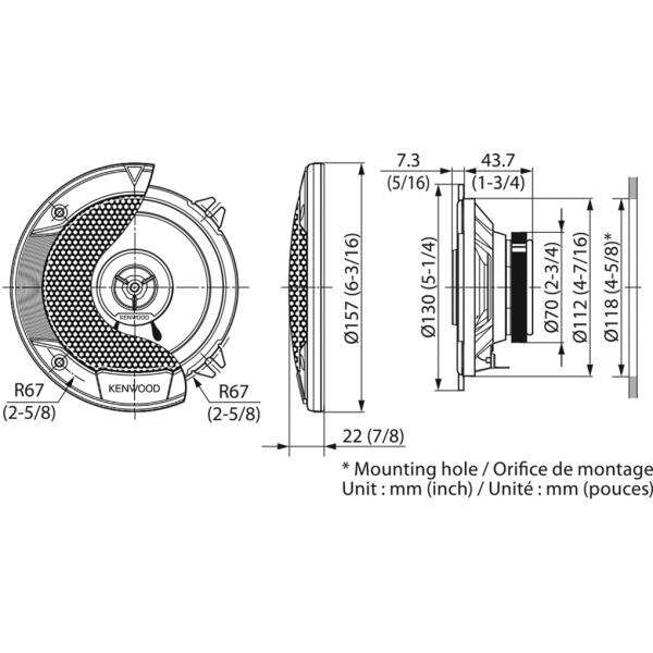 KFC-S1366 DIFUZOARE COAXIALE KENWOOD DE 13CM, 30W RMS [2]