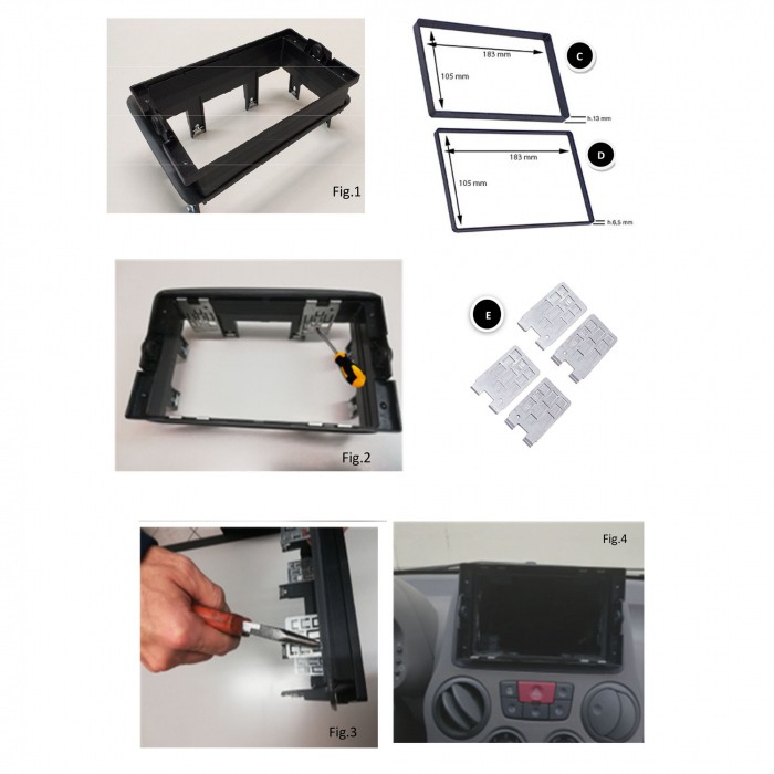 Kit universal instalare radio 9 inchi 183×105 mm cu inclinare [2]