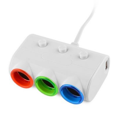 Mufa Bricheta 3 cai 2 USB 120W iluminat color cu intrerupator culoare negru [2]