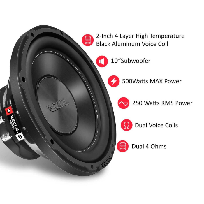 RW10D4 SUBWOOFER RECOIL DE 25CM (10"), 4+4Ω, 500W [2]