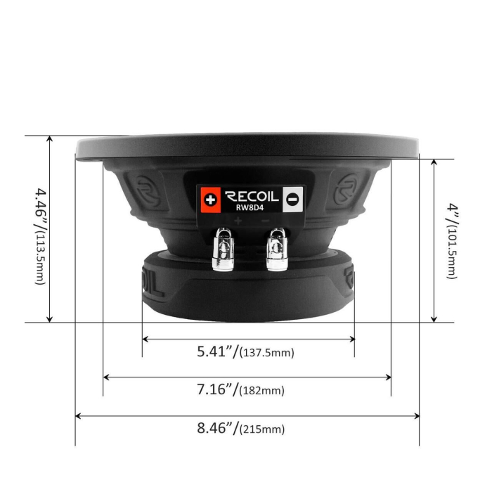 RW8D4 SUBWOOFER RECOIL DE 20CM (8"), 4+4Ω, 400W [2]