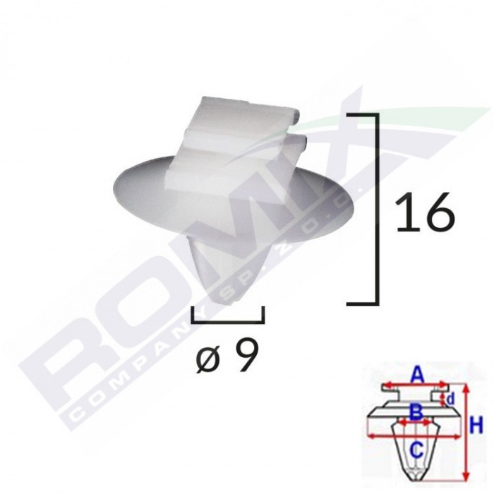 Set 10 clipsuri fixare bandouri laterale 12409 Citroen, Lancia, Fiat, Peugeot, Renault [2]