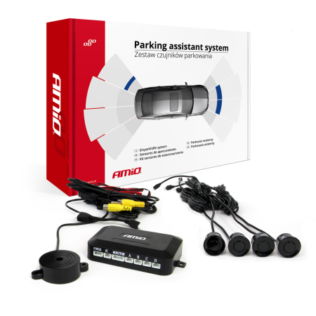 Electrice, Electronice Auto - Kit senzori de parcare pentru cameră și afișaj LCD, negru, 22mm AMIO-02989