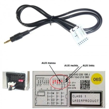 Adaptor Aux Jack 3,5mm VW RNS-310,RNS-510 [1]