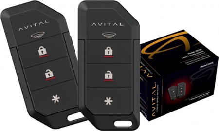 Electrice, Electronice Auto - AVITAL 3103L Sistem de alarmă auto unidirecțional fără cheie, două telecomenzi cu 3 butoane